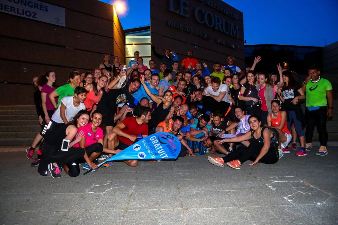 Photo de groupe lors de l'ouverture des séances Run & Smile à Montpellier