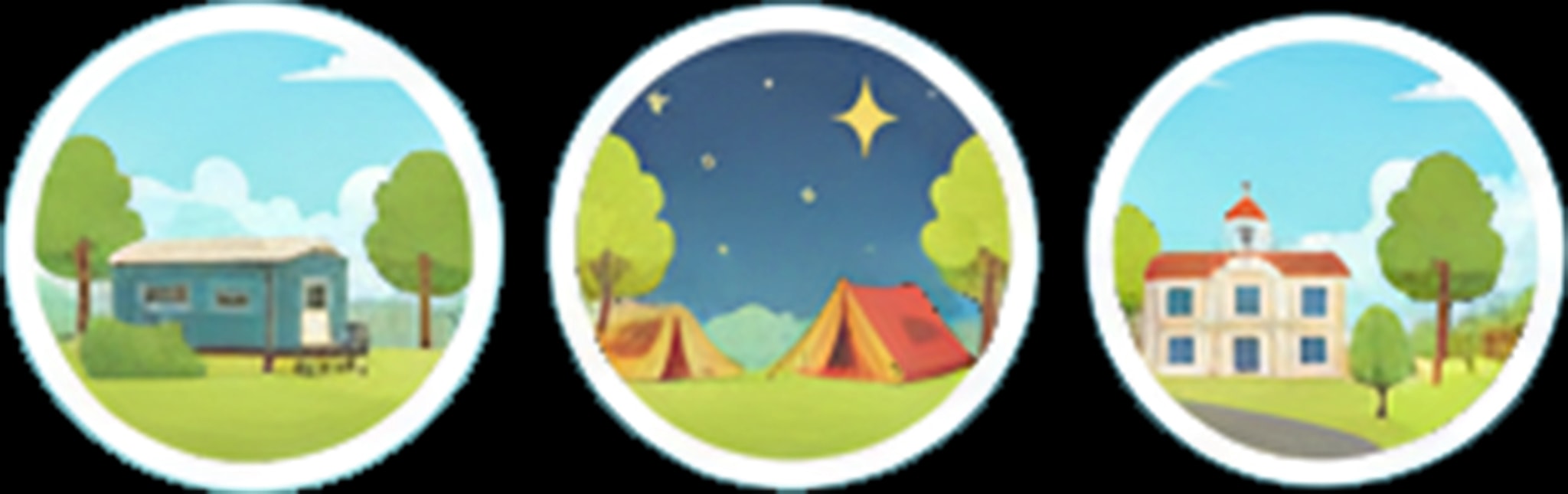 Illustration Parcours et Camping