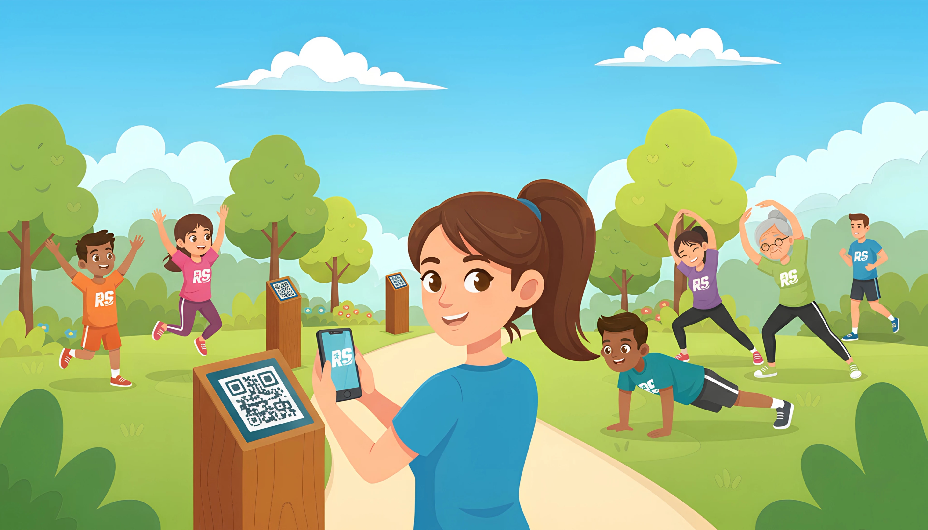 Illustration d'un parcours santé interactif Run&Smile
