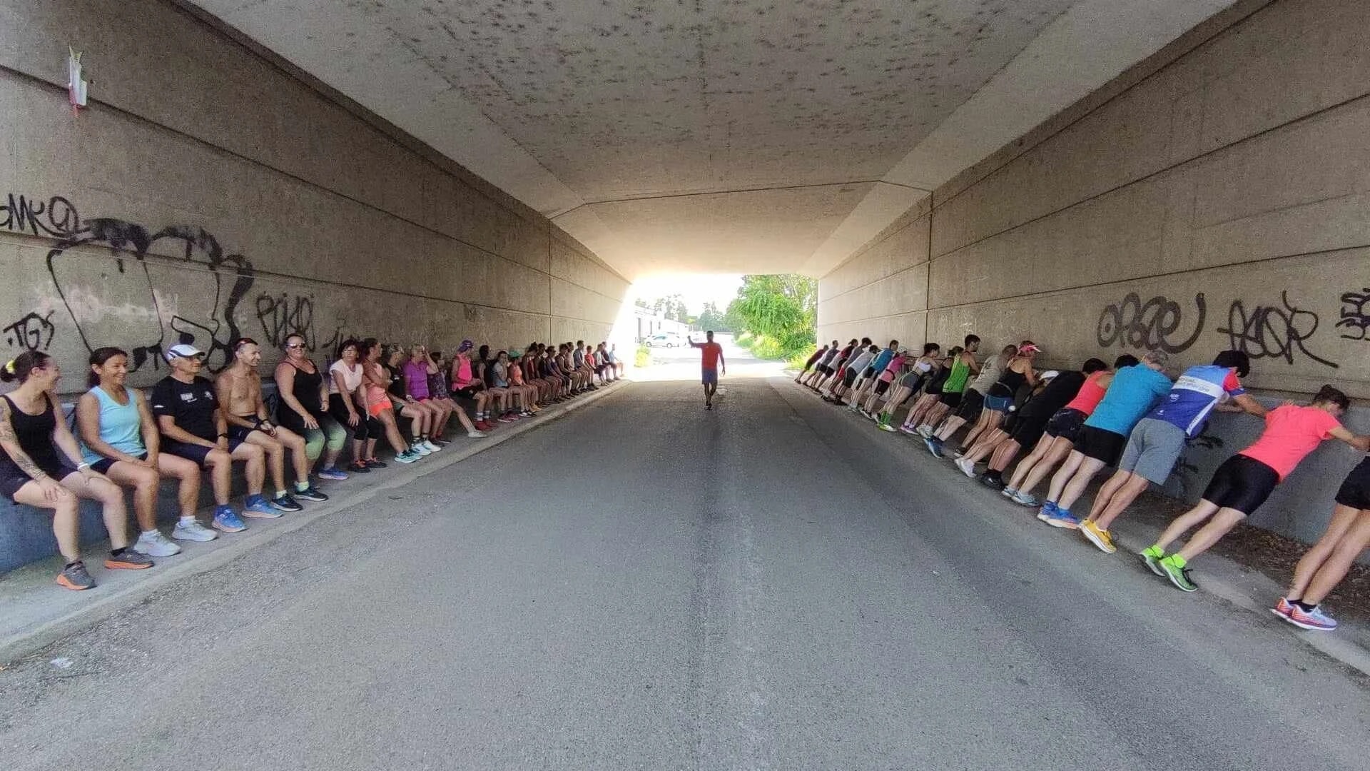Coureurs participant à un événement sportif Run&Smile